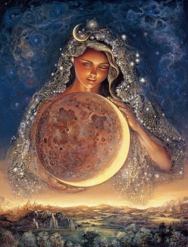 JW goddesses moon goddess Fantasy Oil Paintings